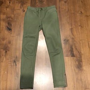 Current/Elliott Skinny Leather Military Green